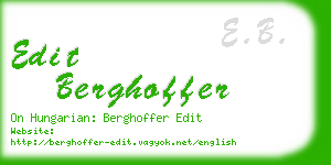 edit berghoffer business card